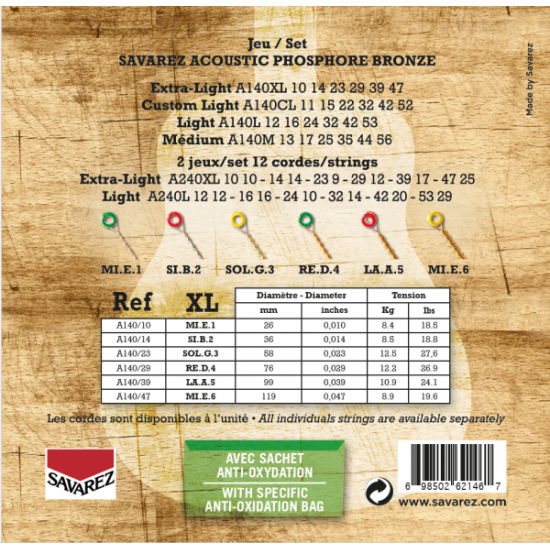 Savarez Phosphore Bronze Extra Light