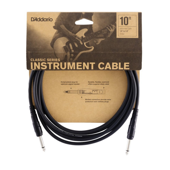 D'Addario Classic câble jacks 1/4" droits 3m
