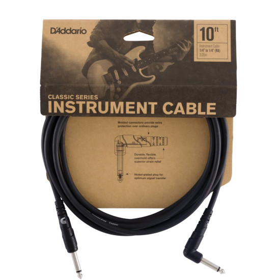 D'Addario Classic câble jacks 1/4" droit/coudé 6m