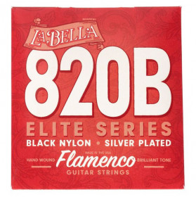 La Bella Elite 820B cordes  Flamenco tension Forte nylOn noir