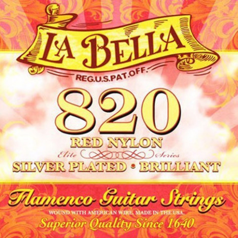 La Bella Elite 820 cordes  Flamenco tension Forte nylon rouge