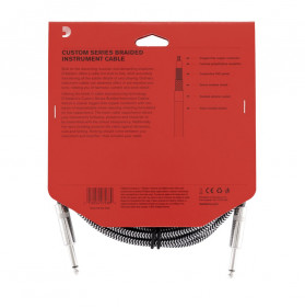 D'Addario Câble Jack 4.5 m Custom Series tressé gris