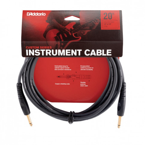 D'Addario Câble Jack 6 m Custom Series D'Addario Câble Jack 6 m Custom Series
