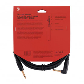 D'Addario Câble Jack  3m Custom Series coudé