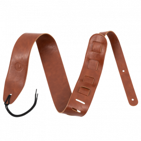 Sangle cuir pleine fleur marron 65mm Prodipe